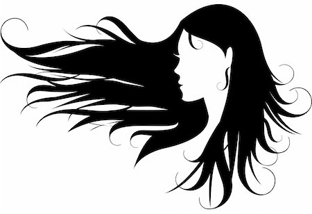 side girl hair wind - woman with curly black hair Stock Photo - Budget Royalty-Free & Subscription, Code: 400-04541774