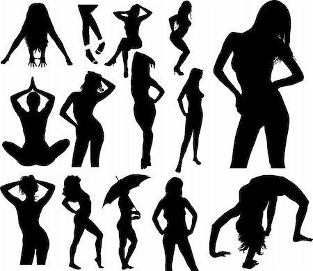 simsearch:400-05130990,k - woman silhouettes vector collection Photographie de stock - Aubaine LD & Abonnement, Code: 400-04542111