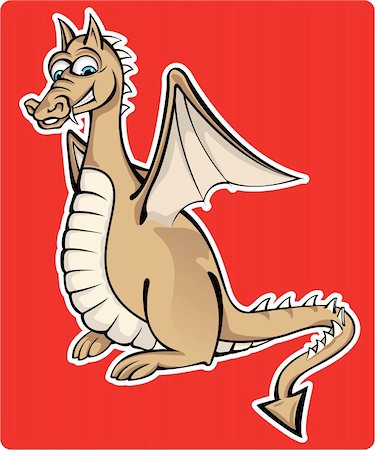 dragon head - Vector illustration of one dragon Photographie de stock - Aubaine LD & Abonnement, Code: 400-04542401