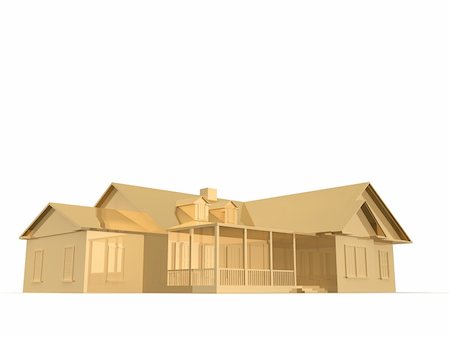 simsearch:400-05108570,k - 3d rendered illustration of a golden house Photographie de stock - Aubaine LD & Abonnement, Code: 400-04542462