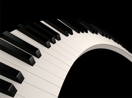 simsearch:400-06329491,k - 3d rendered illustration of black and white piano keys Stock Photo - Budget Royalty-Free & Subscription, Code: 400-04542489