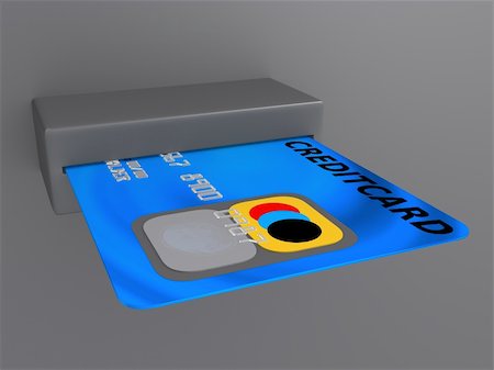 simsearch:673-02142088,k - 3d rendered illustration of a blue credit card Stock Photo - Budget Royalty-Free & Subscription, Code: 400-04542520