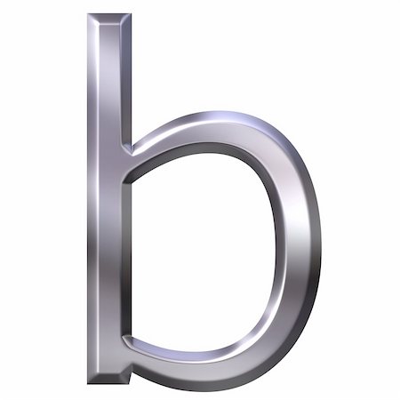 3d silver letter b isolated in white Photographie de stock - Aubaine LD & Abonnement, Code: 400-04542898