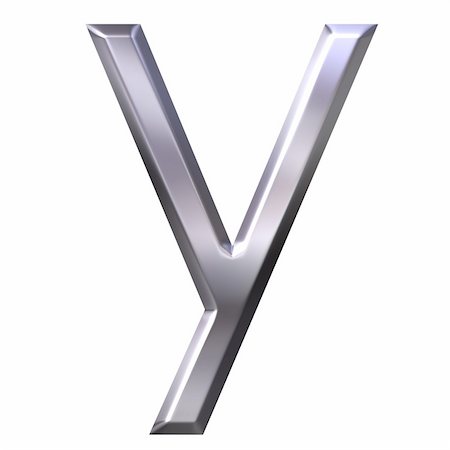 simsearch:400-05337866,k - 3d silver letter y isolated in white Stock Photo - Budget Royalty-Free & Subscription, Code: 400-04542905