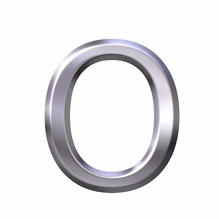 simsearch:400-05337866,k - 3d silver letter o isolated in white Stock Photo - Budget Royalty-Free & Subscription, Code: 400-04542903