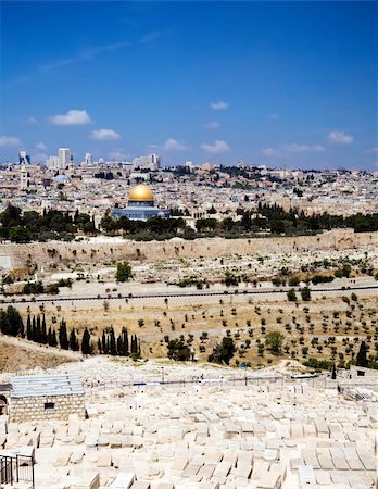 View of Jerusalem from Olive Mountain, Israel Stock Photo - Budget Royalty-Free & Subscription, Code: 400-04543141
