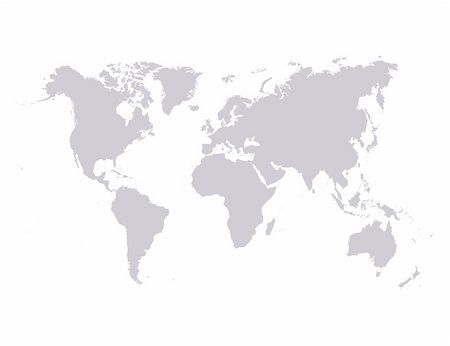 Vector world map isolated over a white background Stock Photo - Budget Royalty-Free & Subscription, Code: 400-04543277