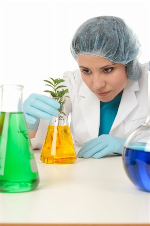 Female scientist examines plant in laboratory. Foto de stock - Super Valor sin royalties y Suscripción, Código: 400-04543609