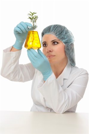 Scientist examines a young plant in laboratory Foto de stock - Super Valor sin royalties y Suscripción, Código: 400-04543610