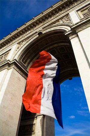 French flag on the Arc of Triumph Stock Photo - Budget Royalty-Free & Subscription, Code: 400-04543753