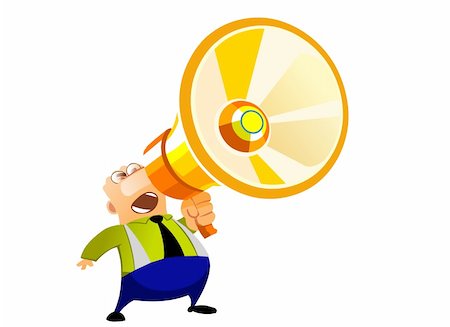 simsearch:400-04126489,k - Illustration of a businessman shouting at a loudspeaker, isolated Stock Photo - Budget Royalty-Free & Subscription, Code: 400-04543777