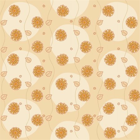 fall floral backgrounds - Vector illustration of retro abstract flowers Background. Pastel shades floral pattern. Stock Photo - Budget Royalty-Free & Subscription, Code: 400-04543780