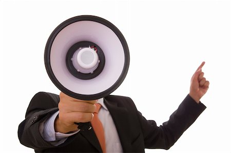simsearch:400-04126489,k - A business man giving an order with a megaphone Stock Photo - Budget Royalty-Free & Subscription, Code: 400-04543828