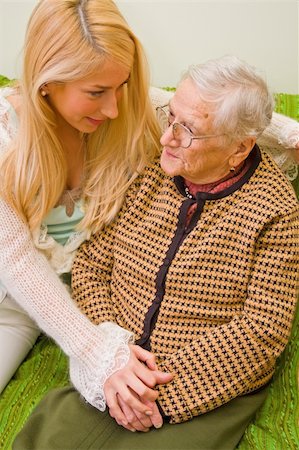 simsearch:400-04300757,k - A young woman talking whit an older one expressing thrust and empathy - part of a series. Photographie de stock - Aubaine LD & Abonnement, Code: 400-04554111