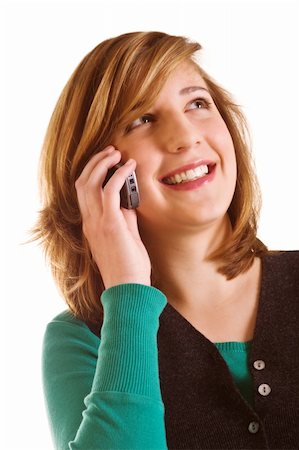 Smiling teenager girl talking on mobile phone Photographie de stock - Aubaine LD & Abonnement, Code: 400-04554167