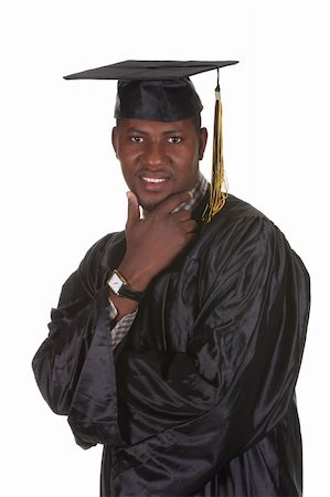 diploma master - happy graduation a young man on white background Photographie de stock - Aubaine LD & Abonnement, Code: 400-04554210