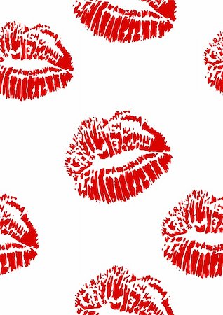 seamless pattern of red lipstick kiss stamp - vector illustration Foto de stock - Super Valor sin royalties y Suscripción, Código: 400-04554314