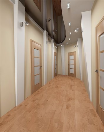 simsearch:400-04535142,k - Modern interior of a corridor in the house 3d Photographie de stock - Aubaine LD & Abonnement, Code: 400-04554527