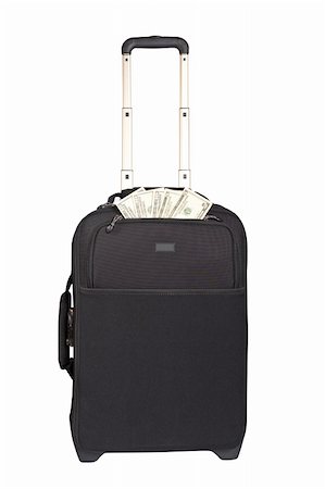 simsearch:400-04265520,k - A suitcase trolley with money isolated on white background. Path included Stock Photo - Budget Royalty-Free & Subscription, Code: 400-04554737