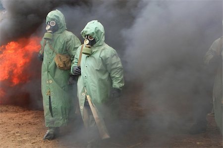 riot - Two soldiers in chemical protection suites. Stock Photo - Budget Royalty-Free & Subscription, Code: 400-04554772