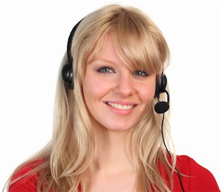 simsearch:400-04129170,k - Woman working on a hotline at a customer service department Fotografie stock - Microstock e Abbonamento, Codice: 400-04554981