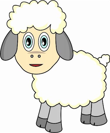 ewe - Illustration of a cute little sheep Stock Photo - Budget Royalty-Free & Subscription, Code: 400-04555022