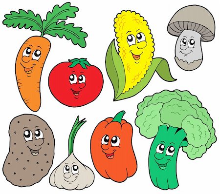 Cartoon vegetable collection 1 - vector illustration. Stock Photo - Budget Royalty-Free & Subscription, Code: 400-04555038
