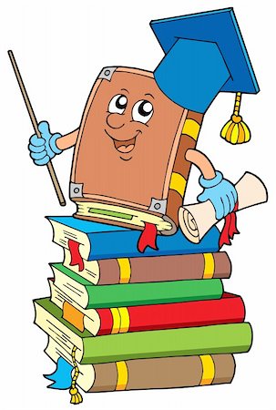 simsearch:400-04343808,k - Book teacher on pile of books - vector illustration. Stock Photo - Budget Royalty-Free & Subscription, Code: 400-04555033