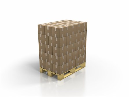 A stack of europe-pallets  on white background Stock Photo - Budget Royalty-Free & Subscription, Code: 400-04555301