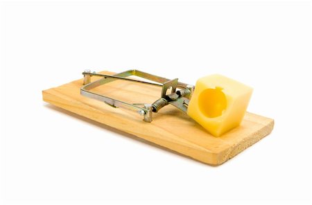 simsearch:400-03992981,k - Mouse Trap with cheese - isolated on white Stock Photo - Budget Royalty-Free & Subscription, Code: 400-04555758