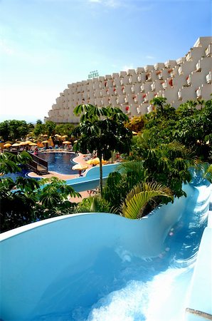 resort service - Waterslide and hotel area. Stock Photo - Budget Royalty-Free & Subscription, Code: 400-04556420