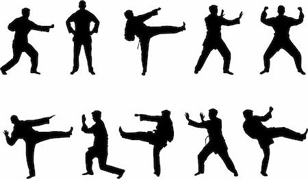 simsearch:400-04558215,k - martial arts silhouettes Photographie de stock - Aubaine LD & Abonnement, Code: 400-04556458