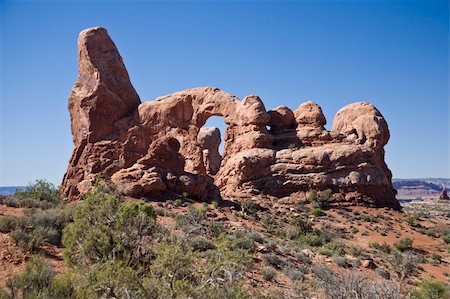 simsearch:400-05064360,k - Turret Arch - Rock formation in Arches National Park in Utah, USA Stock Photo - Budget Royalty-Free & Subscription, Code: 400-04556487