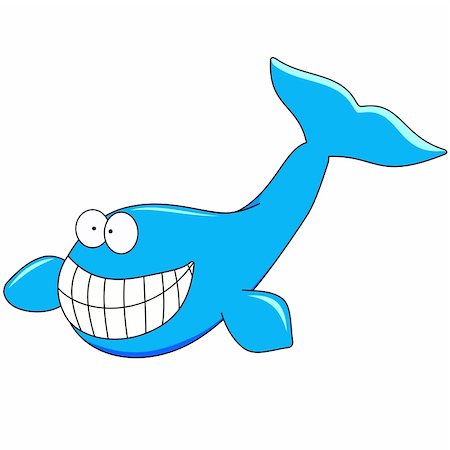 fish clip art to color - vector illustration of a cartoon like whale with a  crazy smile Stock Photo - Budget Royalty-Free & Subscription, Code: 400-04556541