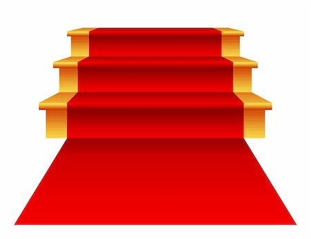 Steps with red carpet isolated on white Stock Photo - Budget Royalty-Free & Subscription, Code: 400-04556773