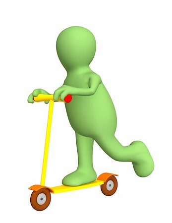 simsearch:400-04557469,k - 3d person - puppet on a bright skateboard. Objects over white Stock Photo - Budget Royalty-Free & Subscription, Code: 400-04556871