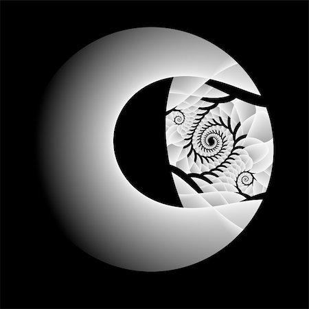 patballard (artist) - An abstract fractal done in shades of gray to remind the viewer of the phases of the moon. Stock Photo - Budget Royalty-Free & Subscription, Code: 400-04556924