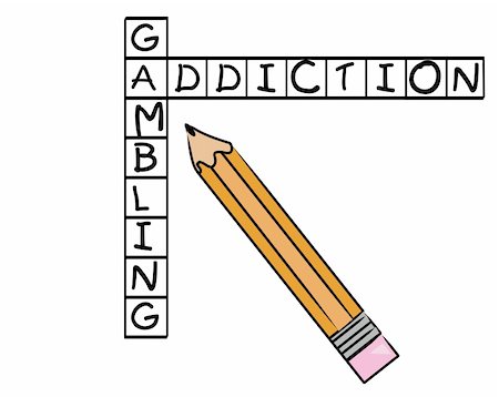 simsearch:600-02659564,k - pencil filling in crossword with words gambling and addiction Fotografie stock - Microstock e Abbonamento, Codice: 400-04557113