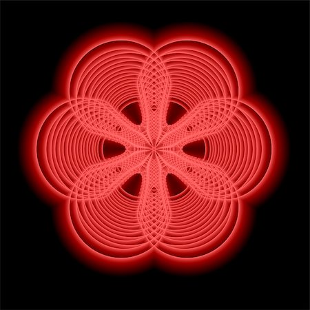 patballard (artist) - An abstract star shaped fractal in shades of red and pink on a black background. Stock Photo - Budget Royalty-Free & Subscription, Code: 400-04557237