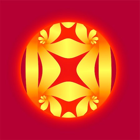 patballard (artist) - A red, yellow, and orange circular minimalist fractal. Stock Photo - Budget Royalty-Free & Subscription, Code: 400-04557356