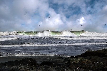 a storm tidal wave on the west coast of ireland near ballybunion Stock Photo - Budget Royalty-Free & Subscription, Code: 400-04557413