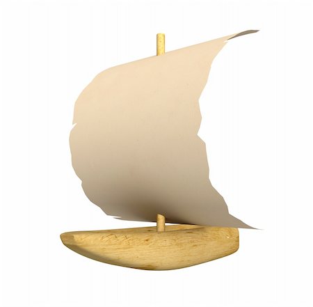 simsearch:400-04177336,k - 3d self-made wooden ship a sail from a paper Stock Photo - Budget Royalty-Free & Subscription, Code: 400-04557593