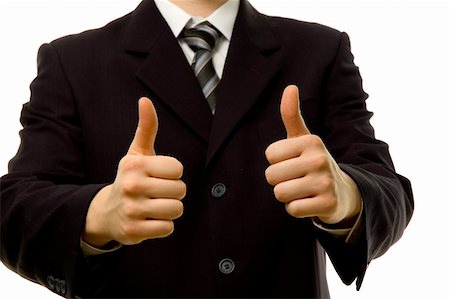 simsearch:400-04129711,k - Thumbs up with both hands. Success in business. Stock Photo - Budget Royalty-Free & Subscription, Code: 400-04557911