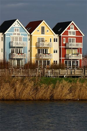 simsearch:400-04164106,k - Colorful houses beside a river 5 (swedish style) Stock Photo - Budget Royalty-Free & Subscription, Code: 400-04558001