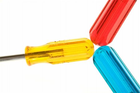 Three semi transparent colored spanners, isolated on white. Stockbilder - Microstock & Abonnement, Bildnummer: 400-04558043