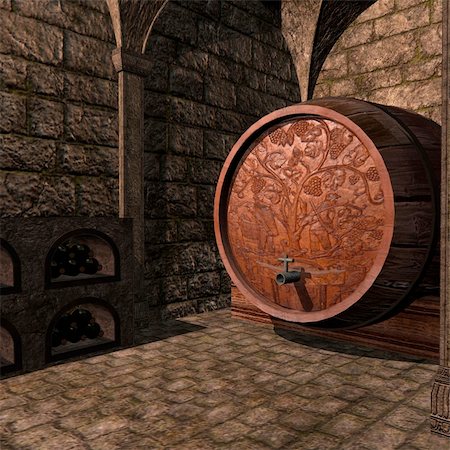 simsearch:400-05190470,k - 3D Render of an Wine Cellar Stock Photo - Budget Royalty-Free & Subscription, Code: 400-04558163