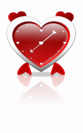 simsearch:400-04214606,k - alarm clock in the shape of heart on white background Stock Photo - Budget Royalty-Free & Subscription, Code: 400-04558340