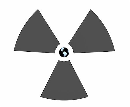 simsearch:400-04842332,k - Radioactive 3d symbol with Earth in the center. Object over white Stock Photo - Budget Royalty-Free & Subscription, Code: 400-04558418