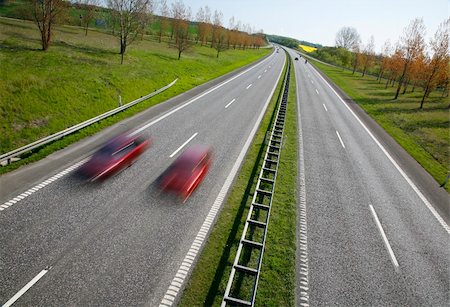surpassing - Danish motorway - sunday spring morning traffic. Stock Photo - Budget Royalty-Free & Subscription, Code: 400-04558498