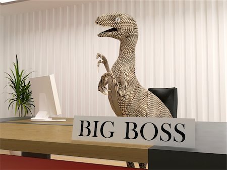 simsearch:400-04060285,k - the  dinosaur in boss room (3D render) Fotografie stock - Microstock e Abbonamento, Codice: 400-04558616